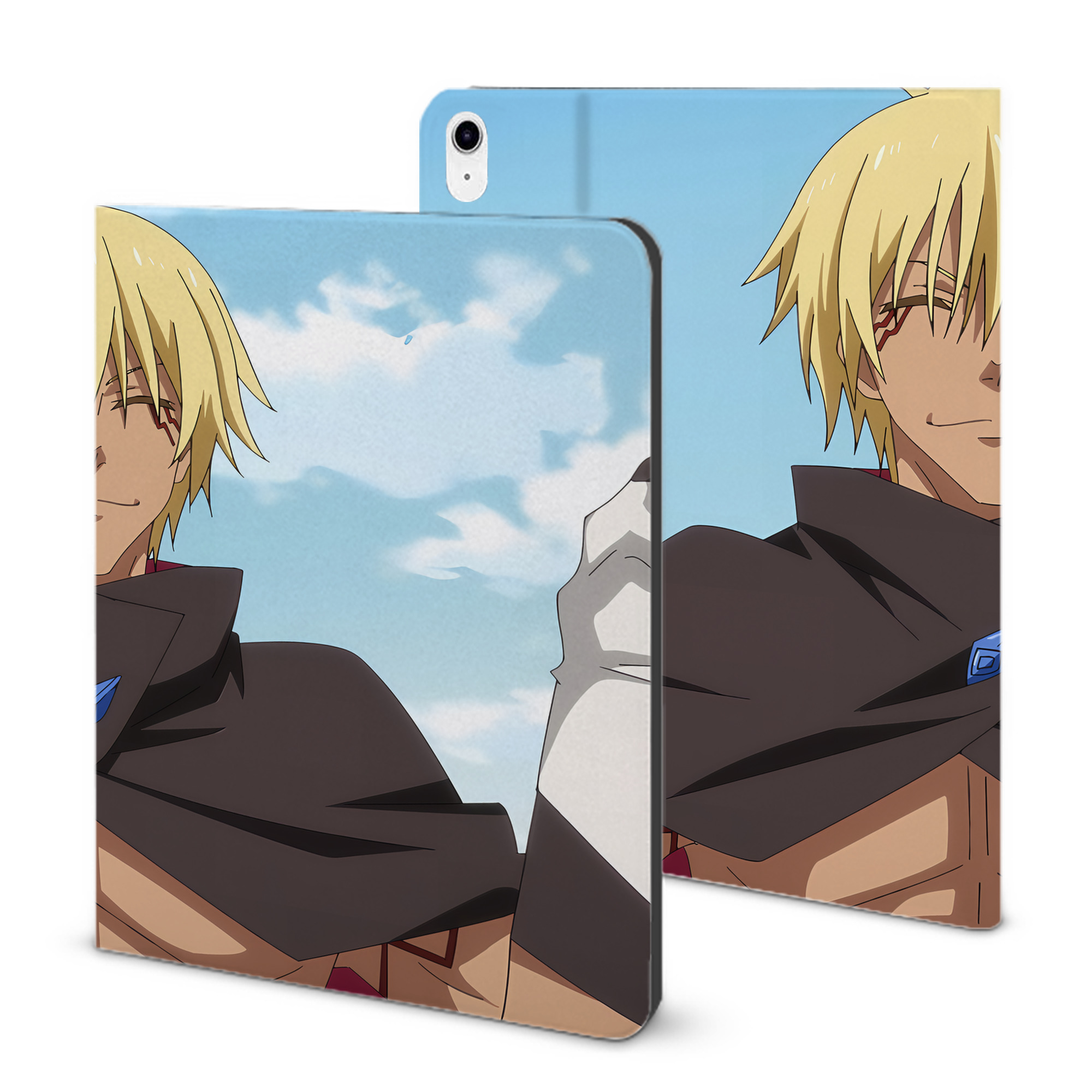 （画像用） 転スラ Regarding Reincarnated to Slime IPad ケース ブック型 PUレザー TPU 耐衝撃 軽量 薄型 ペン収納なし 全面保護 IPad 各モデル対応